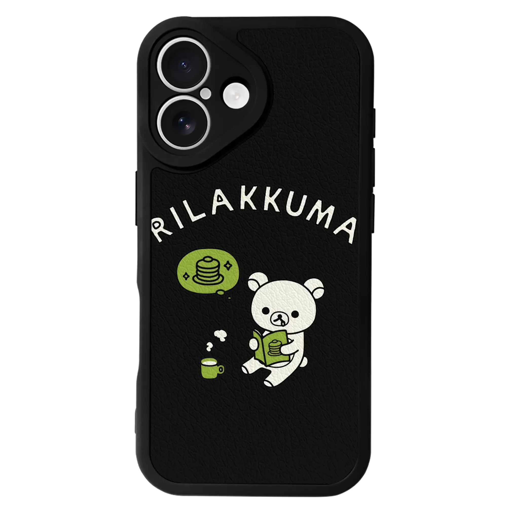 リラックマ (Rilakkuma) グッズ コリラックマ (Korirakkuma) - IPhone 16シリーズ対応 ・ シリコンスマホケース ・ レザー調 ・ 高精度フィット ・ 耐衝撃 ・ ワイヤレス充電対応 ・ 精密カット